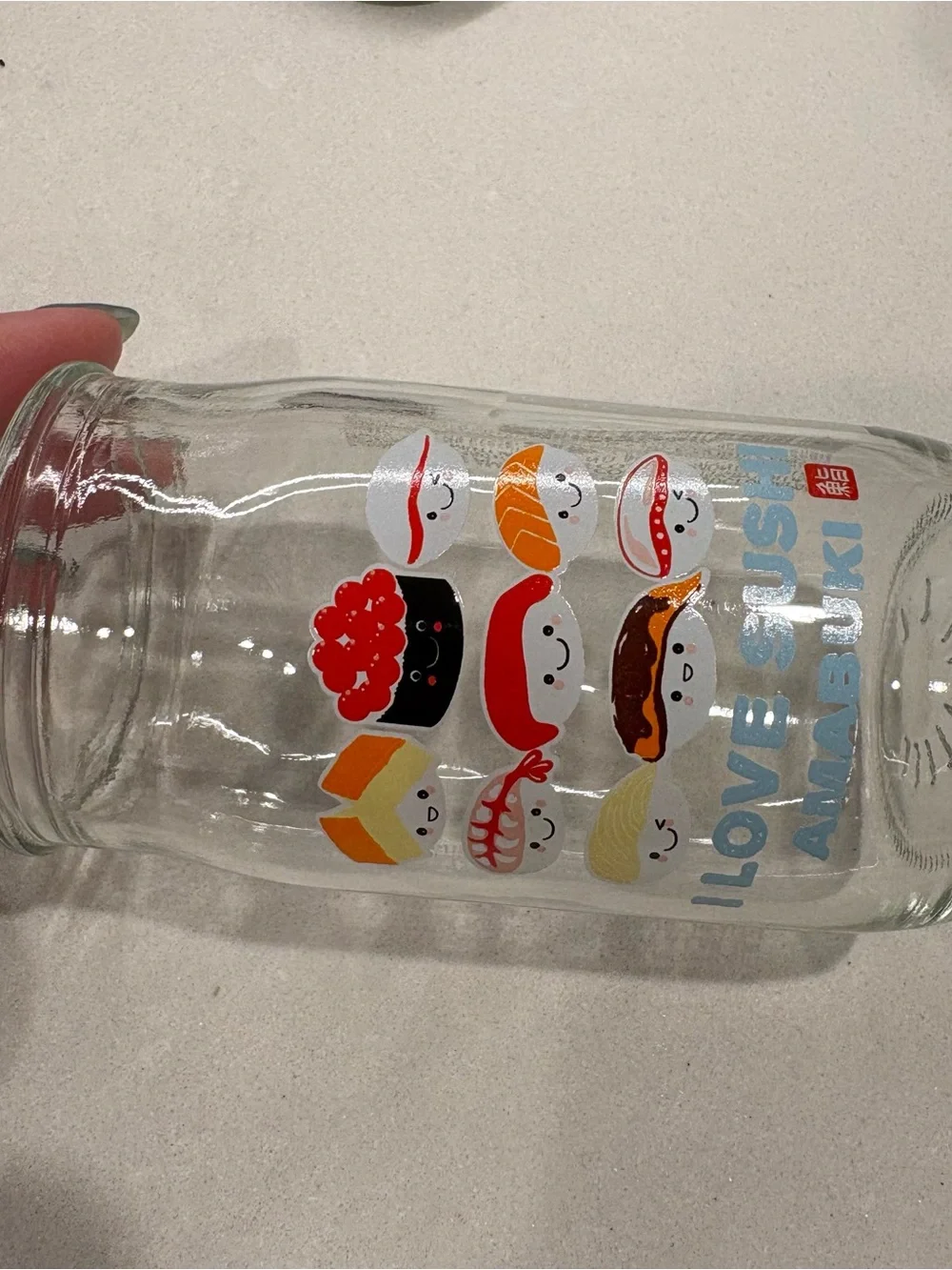 I Love Sushi Amabuki Kawaii Glass Jar